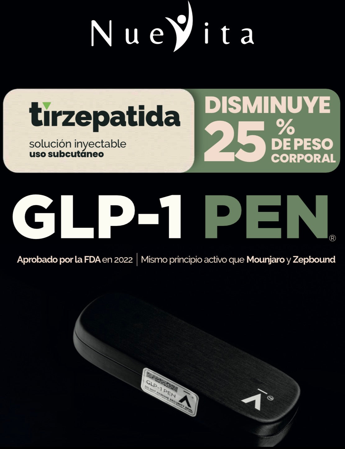 1 UNIDAD GLP-1 PEN – Tirzepatida Nuevita